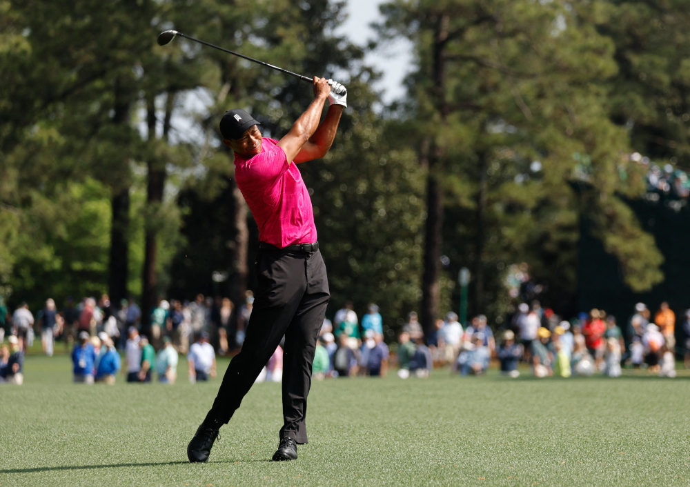 Tiger Woods of the US plays a shot from the 2nd fairway during the first round of the Masters at Augusta National Golf Club in Georgia, April 7, 2022. u00e2u20acu201d Reuters pic 