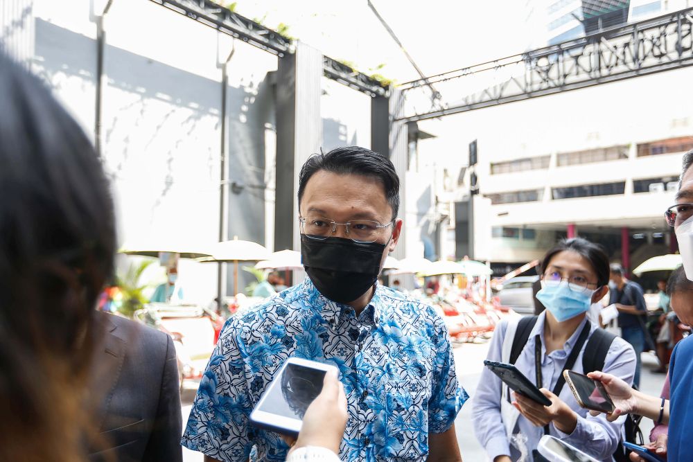 Penang state exco Yeoh Soon Hin speaks to members of the press after launching the u00e2u20acu02dcPenang On 3 Wheelsu00e2u20acu2122 programme at M Summit 191 in George Town April 19, 2022. u00e2u20acu201d Picture by Sayuti Zainudinnn
