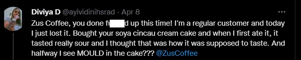 Diviya's original Twitter thread, expressing her dismay at the incident. ― Picture via Twitter/ayividinihsrad