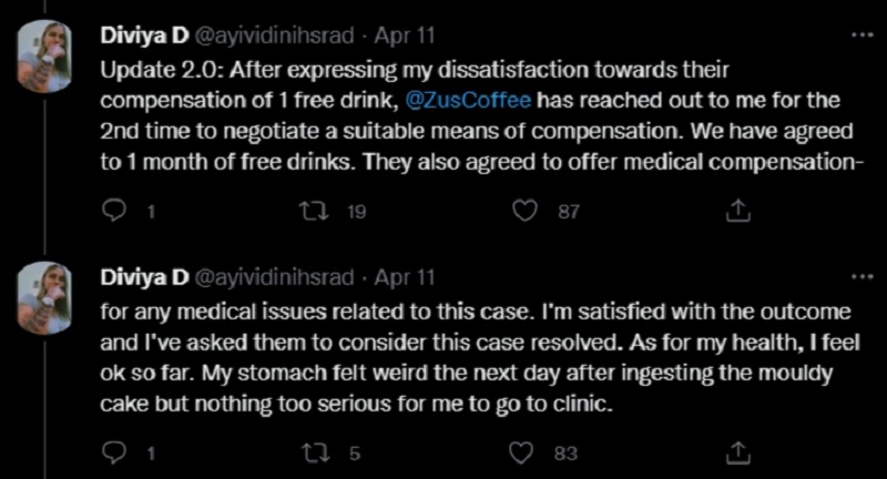 ZUS Coffee and Diviya have since reached a settlement over the incident. ― Picture via Twitter/ayividinihsrad