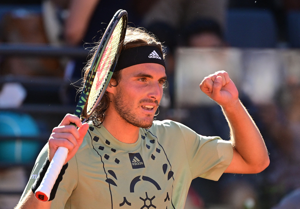 Greece's Stefanos Tsitsipas celebrates winning his semi final match against Germany's Alexander Zverev in Rome May 14, 2022. u00e2u20acu201d Reuters pic