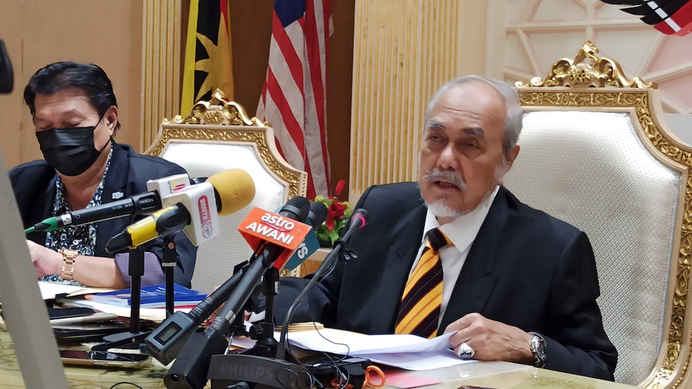 Sarawak Speaker Tan Sri Asfia Awang Nasar told reporters that the Land Code and Forests amendment bills will have far-reaching implications. u00e2u20acu201d Picture by Sulok Tawie