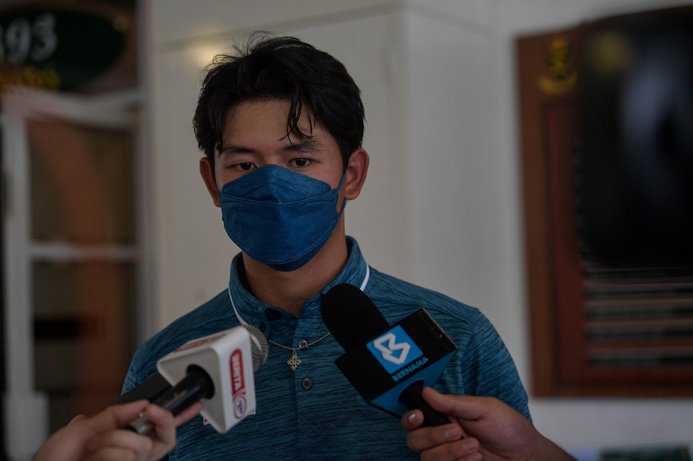 National golfer Ervin Chang speaks to the media in Kuala Lumpur, April 26, 2022. u00e2u20acu201d Bernama pic