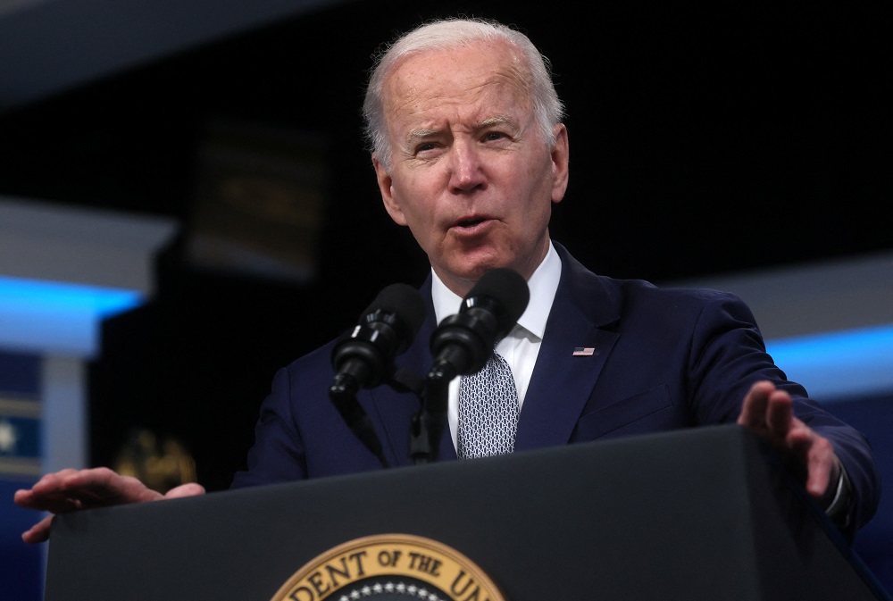 US President Joe Biden delivers remarks on administration plans to fight inflation and lower costs during a speech in the Eisenhower Executive Office Buildingu00e2u20acu2122s South Court Auditorium at the White House in Washington May 10, 2022. u00e2u20acu201d Reuters pic