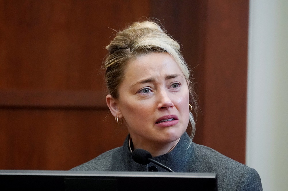 Actor Amber Heard testifies in the courtroom at the Fairfax County Circuit Courthouse in Fairfax May 16, 2022. u00e2u20acu201d Reuters pic