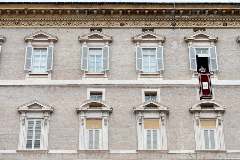 Pope Francis speaks during Regina Caeli prayer, in Saint Peter's Square at the Vatican, May 1, 2022. u00e2u20acu201dVatican Media handout via Reuters picn n