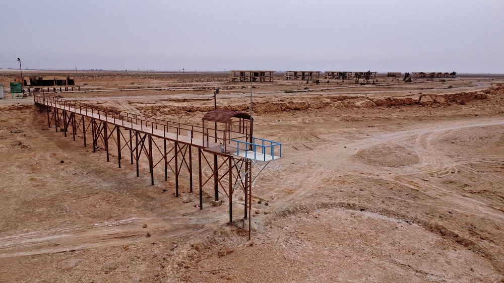 An aerial view shows the Sawa Lake completely dry due to years of drought in Iraqu00e2u20acu2122s southern province of al-Muthanna. u00e2u20acu201d AFP pic