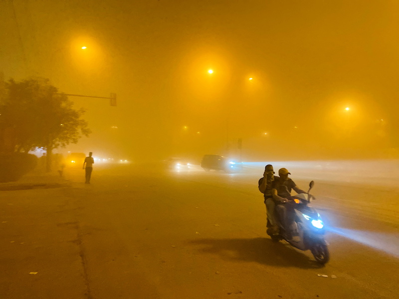 A view of the dust covered sky during a sandstorm, in Baghdad, Iraq, May 5, 2022. u00e2u20acu201d Reuters picnn