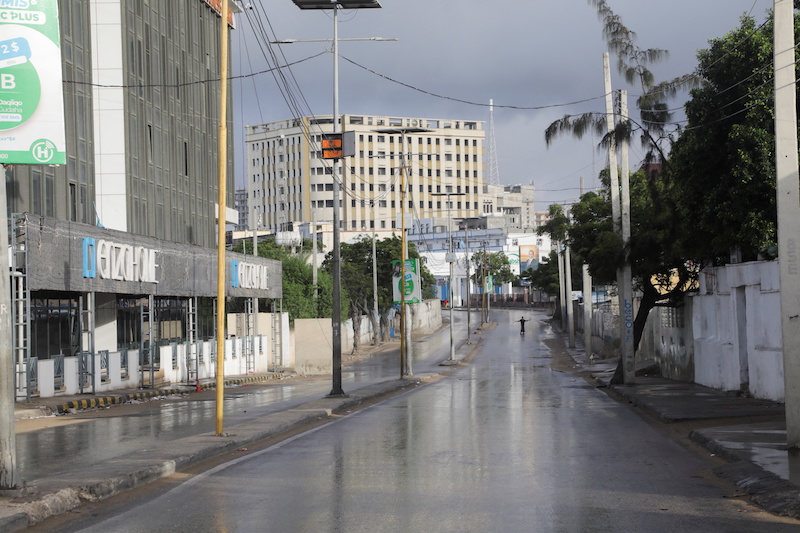 A man is seen on an empty street after the announcement of curfew on the day of the Somali presidential elections, in Mogadishu, Somalia May 15, 2022. u00e2u20acu201d Reuters picnn
