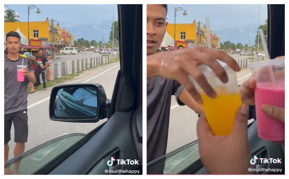 Asyura and her family were touched by the kind gesture after being stuck in traffic for hours. u00e2u20acu2022 Screengrab via TikTok/@muiithehappy