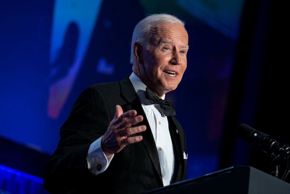 US President Joe Biden addresses the annual White House Correspondents Association Dinner in Washington, US, April 30, 2022. u00e2u20acu201d Reuters picnn