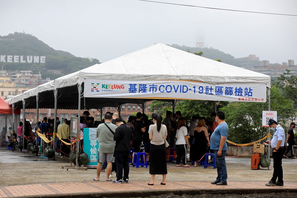 People line up at a testing centre for Covid-19 in Keelung, Taiwan April 28, 2022. u00e2u20acu2022 Reuters file pic