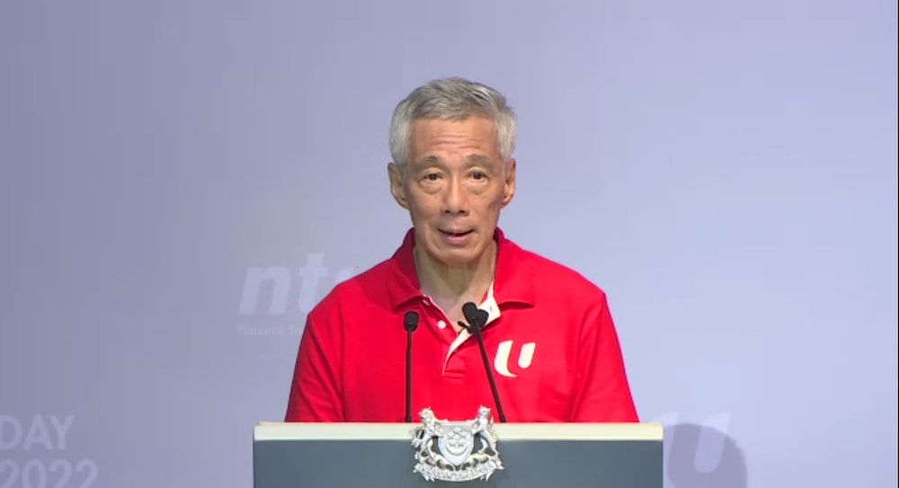 Prime Minister Lee Hsien Loong speaking at the May Day Rally. u00e2u20acu201d TODAY pic