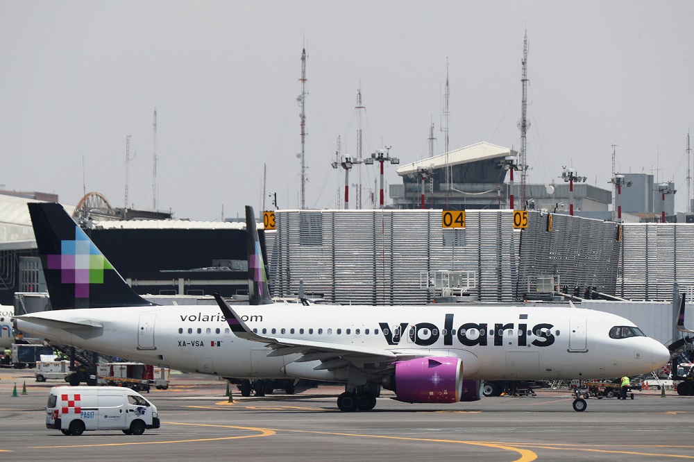 A Volaris airplane is pictured on the airstrip at Benito Juarez international airport in Mexico City, Mexico, May 9, 2022. u00e2u20acu2022 Reuters pic