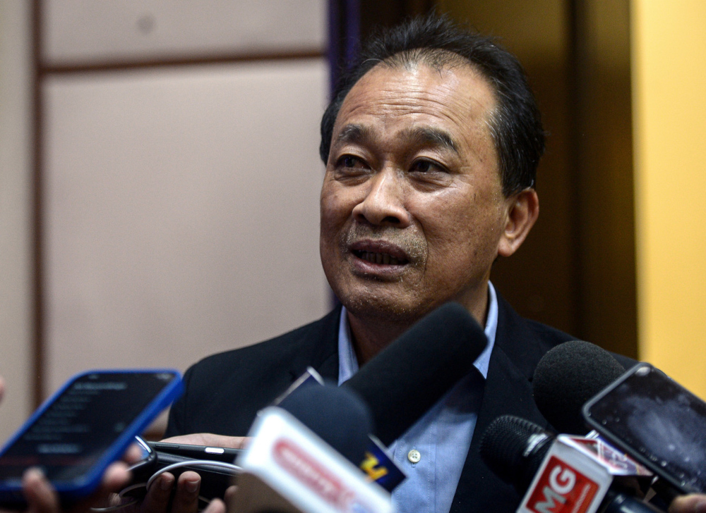 Football Association of Malaysia (FAM) vice-president Datuk Posa Majais speaks at a press conference on the specially-priced RM100 tickets at Wisma FAM, May 9, 2022. u00e2u20acu201d Bernama pic