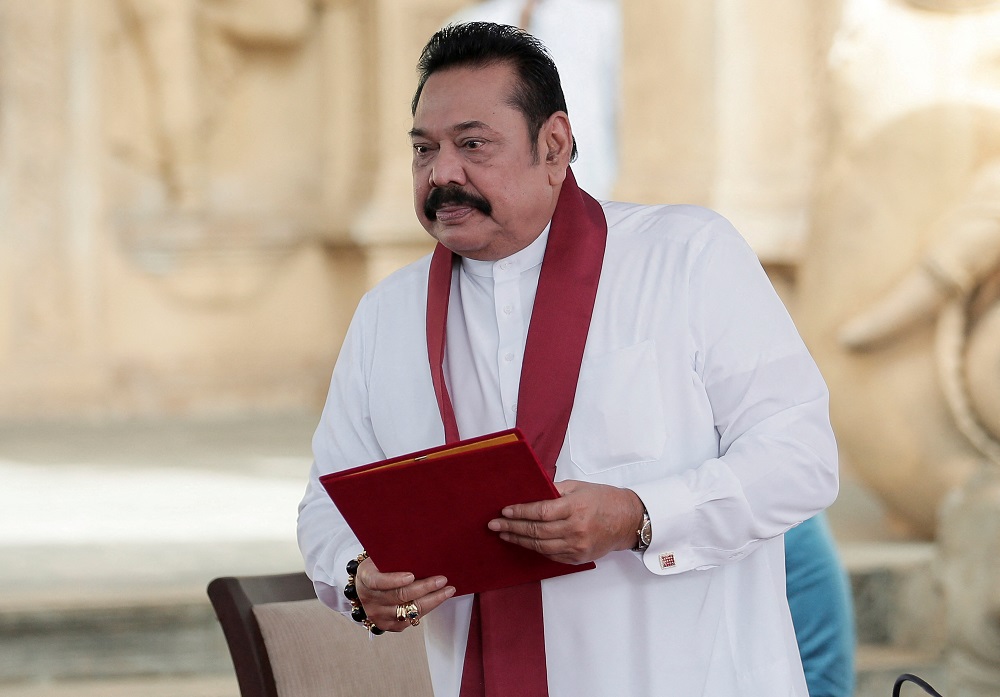 Outgoing Sri Lankan prime minister Mahinda Rajapaksa was evacuated from his official residence in Colombo today. u00e2u20acu2022 Reuters file pic