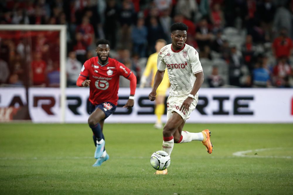 Monacou00e2u20acu2122s Aurelien Tchouameni in action against Lille in their Ligue 1 match in Lille May 6, 2022. u00e2u20acu201d AFP pic
