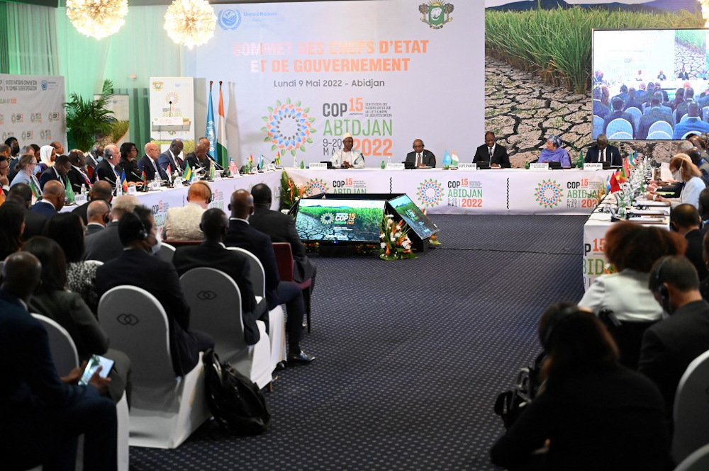 A general view of the delegates at the opening ceremony of the COP15 at the Sofitel Ivoire hotel in Abidjan on May 9, 2022. u00e2u20acu201d AFP pic