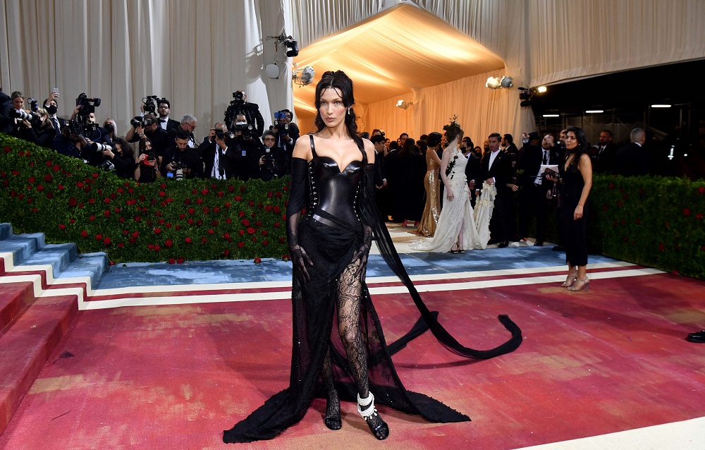 Bella Hadid is one of the (many) celebrities who walked the Met Gala red carpet in a corset, fueling an uptick in searches for this now must-have fashion item. u00e2u20acu2022 AFP pic