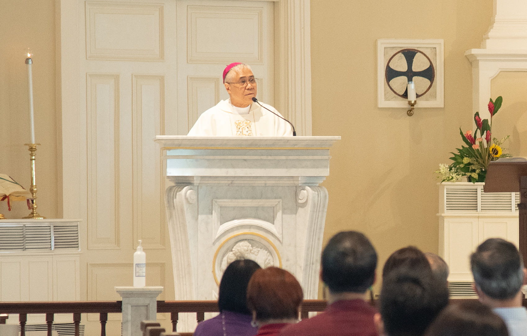 Archbishop William Goh (pictured) addressing a congregation at the Cathedral of the Good Shepherd in January 2022. u00e2u20acu201d Catholic Life Singapore/Facebook pic via TODAY