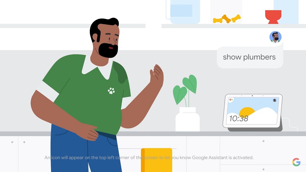 Google introduces the u00e2u20acu02dcLook and Talku00e2u20acu2122 feature that allows you to use Google Assistant simply by looking at the Nest Hub Mas, without having to say the famous words u00e2u20acu02dcHey, Google.u00e2u20acu2122 u00e2u20acu2022 Picture courtesy of Google