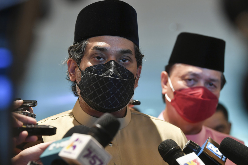 Health Minister Khairy Jamaluddin speaks to the media during the 2022 Health Ministry Hari Raya Aidilfitri at Putrajaya International Convention Centre, May 17, 2022. u00e2u20acu201d Bernama picn