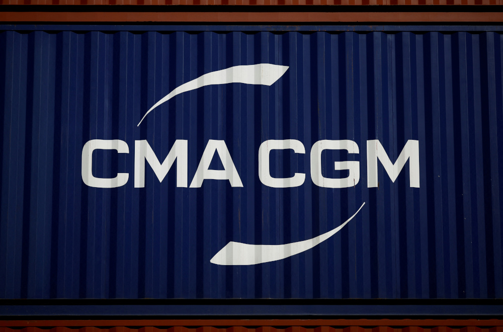 The logo of CMA-CGM shipping company is pictured on a container in Montoir-de-Bretagne near Saint-Nazaire, France, March 4, 2022. u00e2u20acu201d Reuters pic