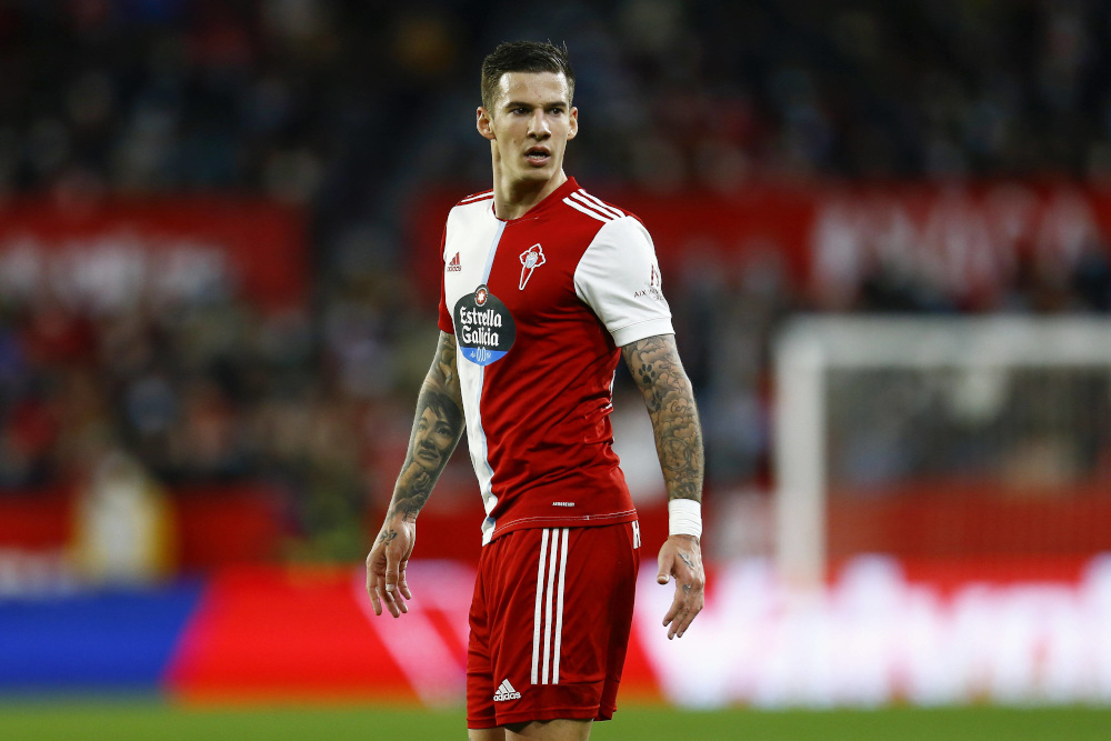 Santi Mina of RC Celta is seen during the La Liga Santander match between Sevilla FC and RC Celta played at Sanchez Pizjuan Stadium on January 22, 2022 in Sevilla, Spain. u00e2u20acu201d Imago images/Pressinphoto pic via Reuters