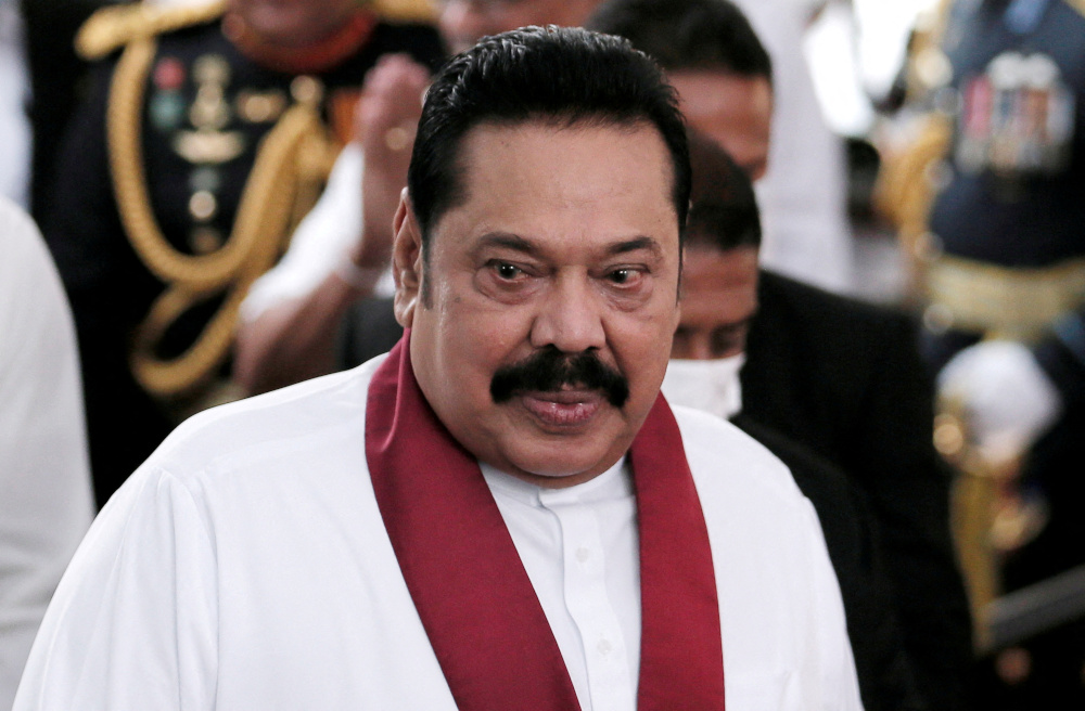 Sri Lankau00e2u20acu2122s Prime Minister Mahinda Rajapaksa reacts during his swearing in ceremony as the new Prime Minister, at Kelaniya Buddhist temple in Colombo August 9, 2020. u00e2u20acu201d Reuters pic