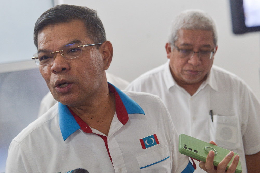PKR secretary-general Datuk Seri Saifuddin Nasution speaks to the media after a debate with Rafizi Ramli at Shah Alam, May 11, 2022. u00e2u20acu201d Picture by Miera Zulyana