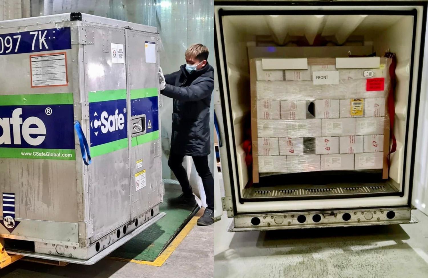 A shipment of Novavaxu00e2u20acu2122s Nuvaxovid Covid-19 vaccine arriving in Singapore. u00e2u20acu2022 Picture via Facebook/Ong Ye Kung