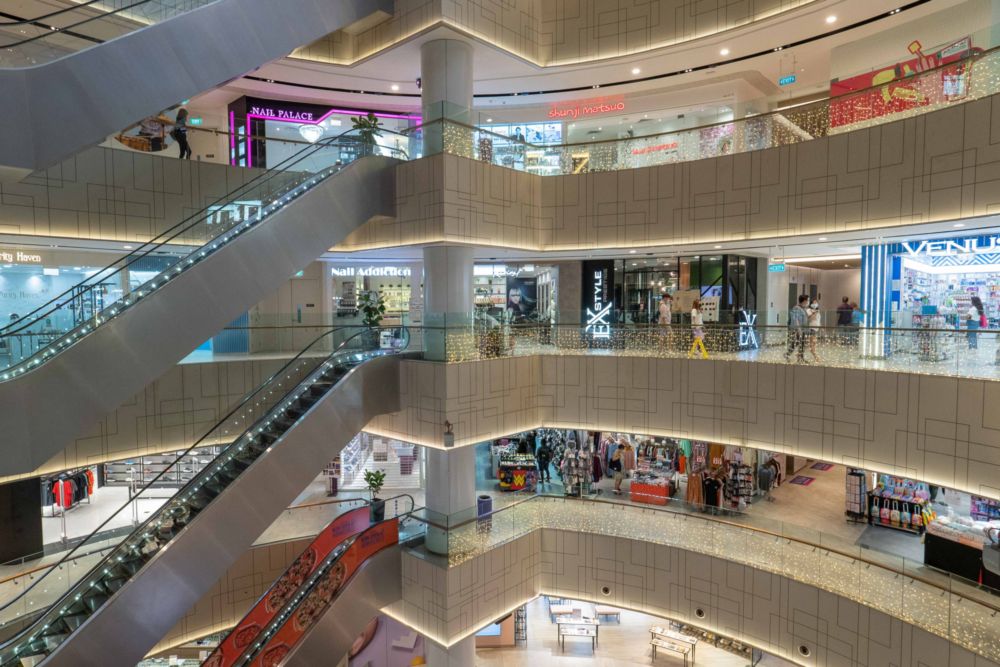 A section of the interior of Century Square mall in Tampines. — TODAY pic