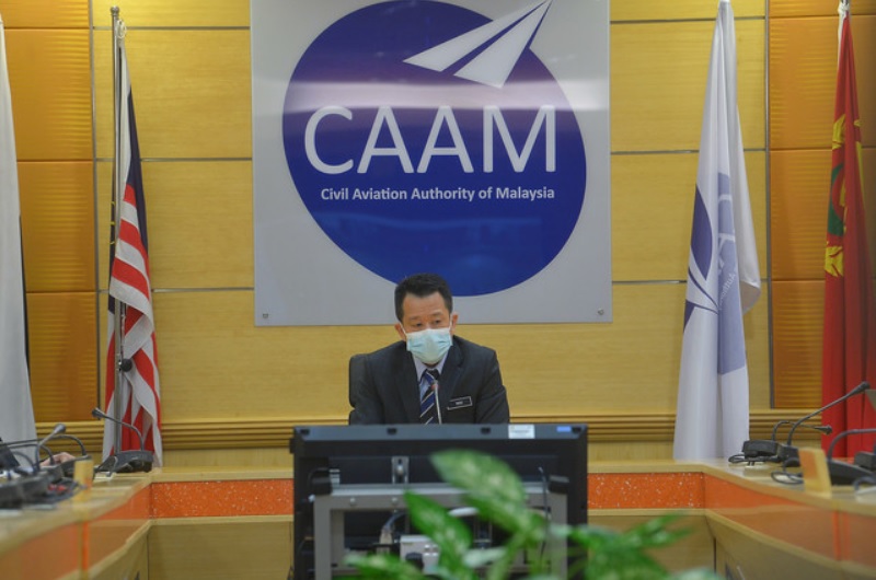 Civil Aviation Authority of Malaysia (CAAM) CEO Chester Voo Chee Soon speaks during a meeting in Putrajaya March 29, 2021. u00e2u20acu201d Bernama pic