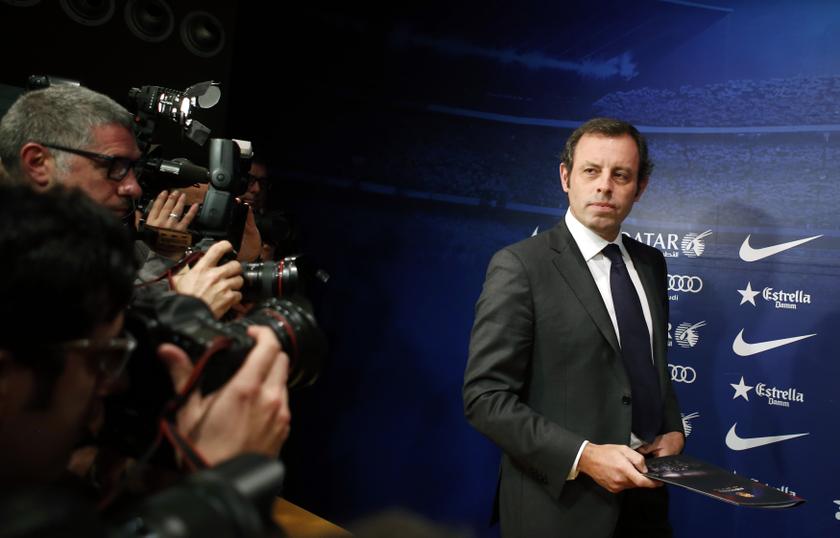 Barcelona president Sandro Rosell arrives for a news conference where he announced his resignation, at Camp Nou stadium in Barcelona January 23, 2014. u00e2u20acu201d Reuters pic