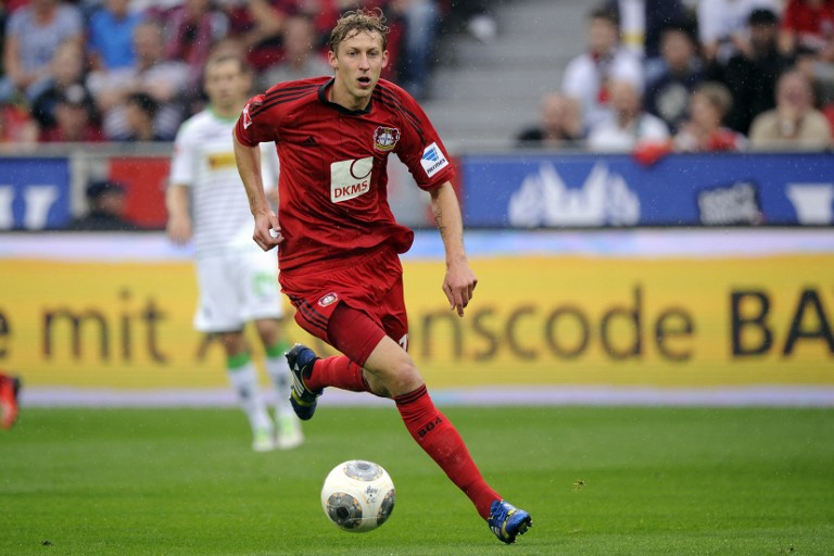 Leverkusen's striker Stefan Kiessling runs with the ball during the German first division Bundesliga football match Bayer Leverkusen vs Borussia Moenchengladbach in Leverkusen, western Germany, on August 24, 2013. u00e2u20acu201d AFP pic