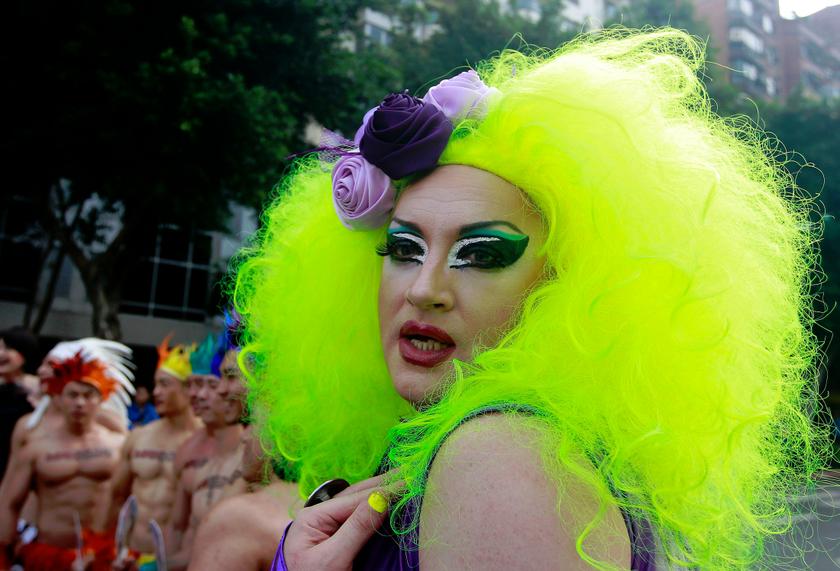 A man dressed in drag parades during the Taiwan LGBT Pride Parade in Taipei October 26, 2013. u00e2u20acu201d Reuters pic