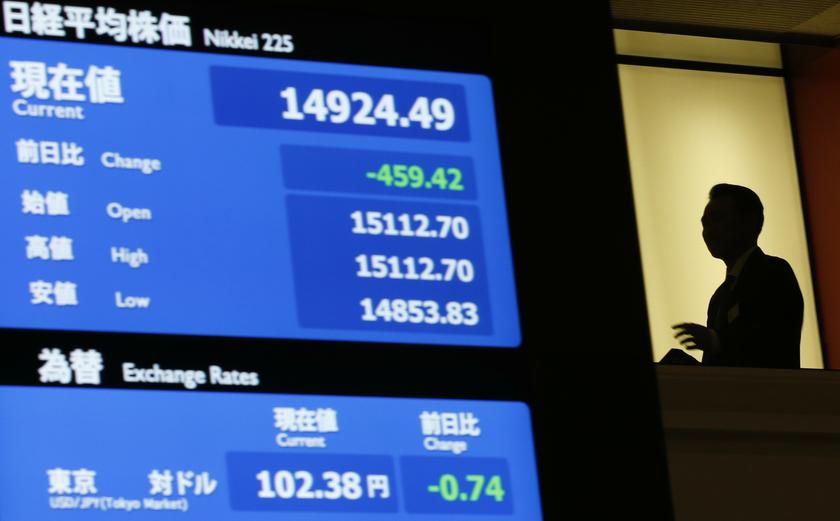 An electronic board shows the Nikkei share average (top) and the Japanese yen's exchange rate against the US dollar at the Tokyo Stock Exchange (TSE) in TokyoJanuary 30, 2014. u00e2u20acu201d Reuters pic