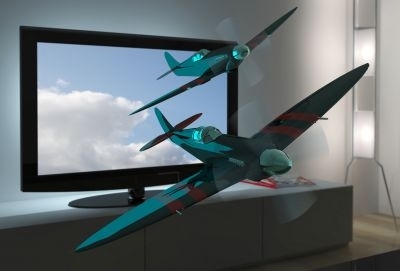Generic: 3D TV with spitfire airplanes coming out, home cinema, technology, High tech, living room, house. u00e2u20acu201d AFP-Relaxnews pic