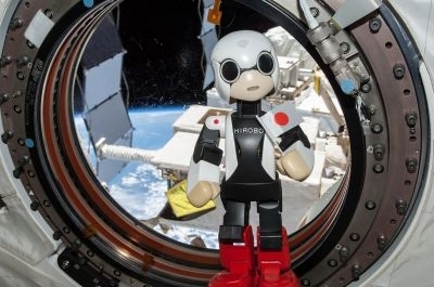This handout photo taken on August 21, 2013 and released on September 5, 2013 shows humanoid robot Kirobo 'speaking' in the International Space Station (ISS). u00e2u20acu201d AFP-Relaxnews pic