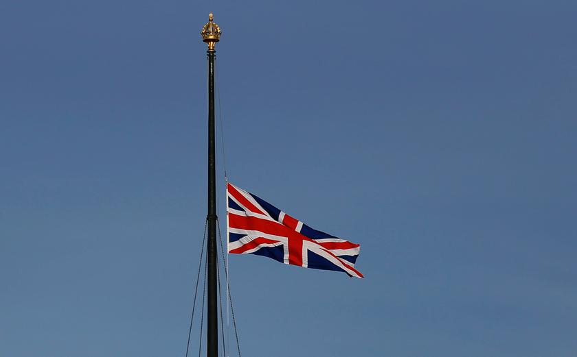 The Union flag flies at half-mast as a mark of respect following the death of former South African President Nelson Mandela, at the Houses of Parliament in Westminster, London December 6, 2013. — Reuters pic