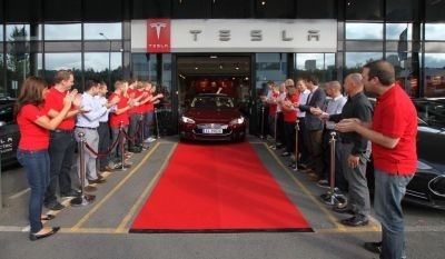 The first Tesla Model S arrives in Norway. u00e2u20acu201d AFP-Relaxnews
