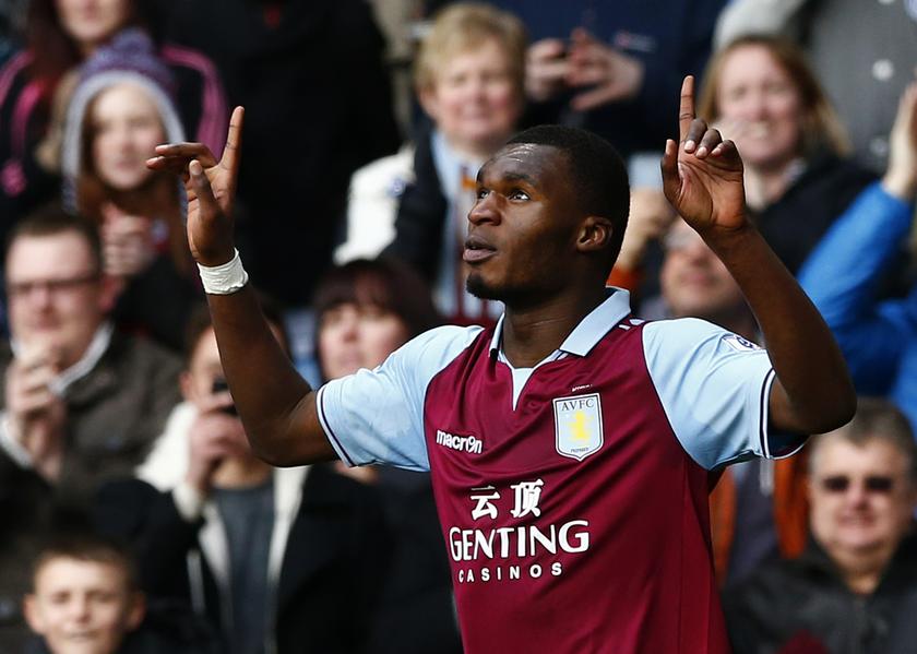 Aston Villa's Christian Benteke celebrates his goal against Queens Park Rangers during their English Premier League match at Villa Park in Birmingham, central England, March 16, 2013. u00e2u20acu201c Reuters pic