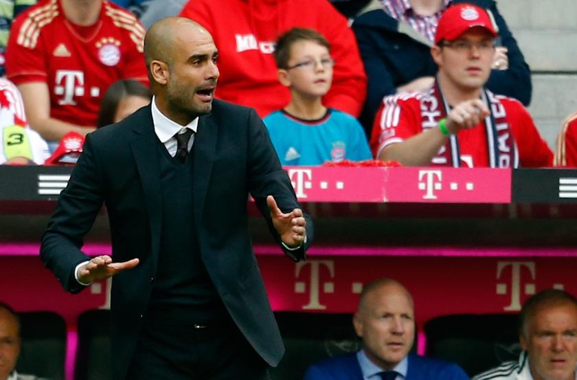 Pep Guardiola, coach of FC Bayern Munich gestures during their German first division Bundesliga soccer match against Hertha Berlin in Munich October 26, 2013. u00e2u20acu201d Reuters pic