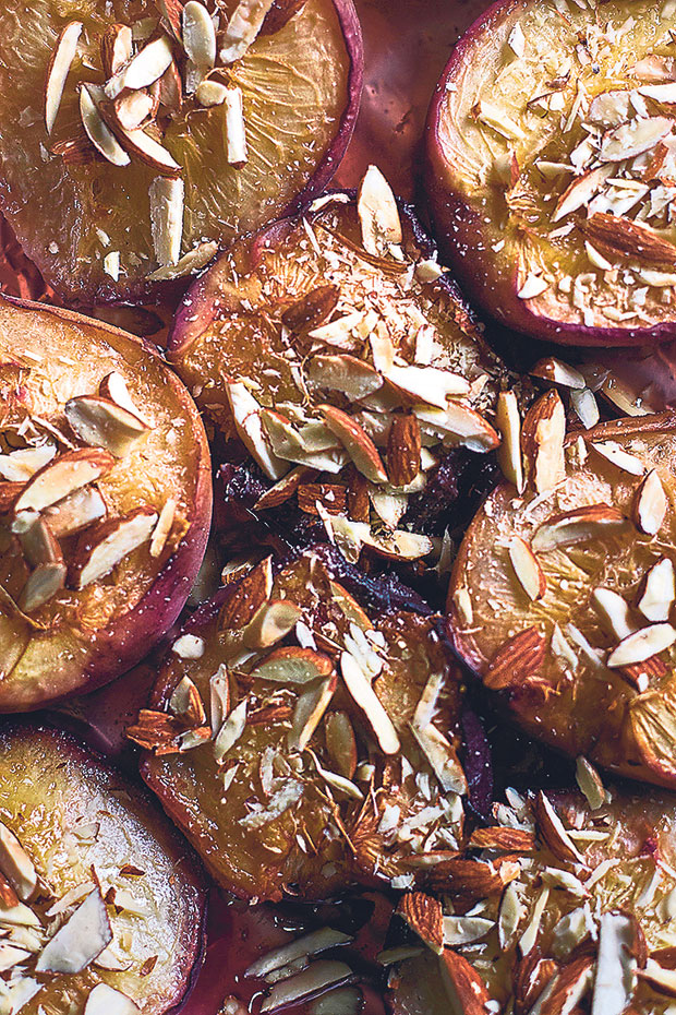 Baked peaches are brimming with sweet juices that are deeply flavourful