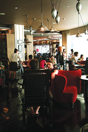 Erawan Tea Room is a stately mash-up between a colonial-style tearoom and a traditional Thai boudoir