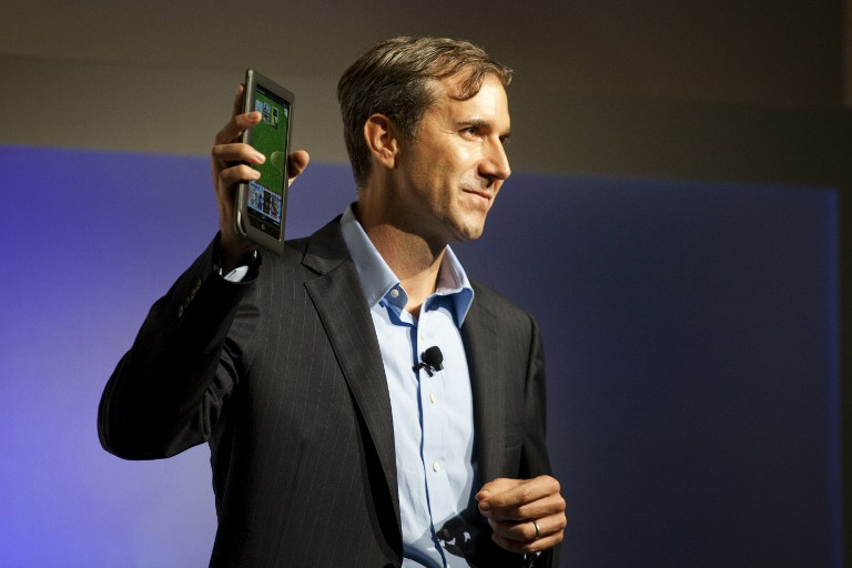 Barnes and Noble CEO William J. Lynch, Jr. unveils their new full-color touchscreen wireless NOOKcolor at their Union Square store on October 26, 2010 in New York City. u00e2u20acu201c AFP pic