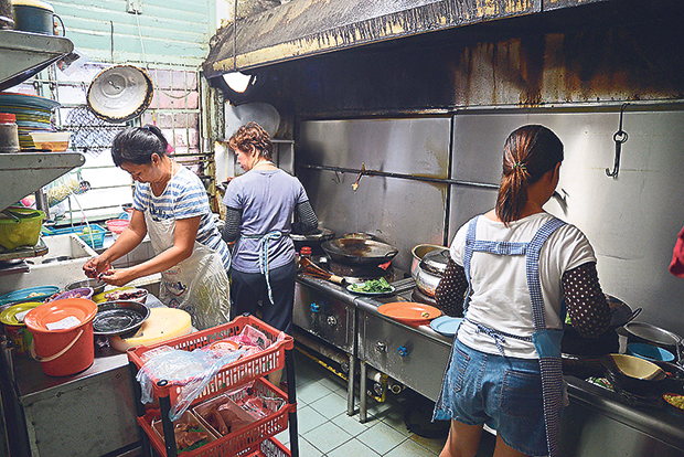 The small kitchen where the Chan sisters prepare each dish individually