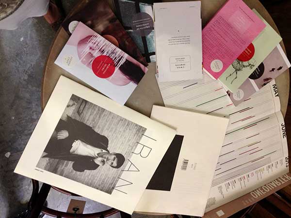 A selection of books and periodicals designed by Sarah and Schooling