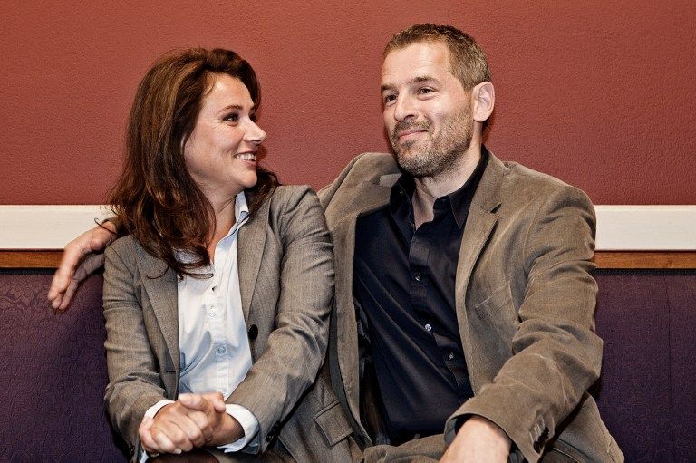 A picture taken on August 31, 2010 shows Danish actors Sidse Babett Knudsen (left) and Mikael Birkkjaer (right) of the Danish public broadcaster DRu00e2u20acu2122s drama television series Borgen during a photocall in Copenhagen. u00e2u20acu201d AFP pic