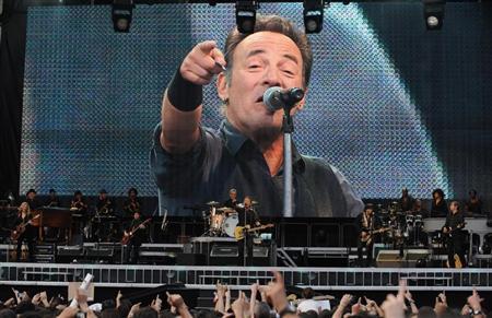 Singer Bruce Springsteen and the E-street band perform during their concert at Molinon Stadium in Gijon, northern Spain June 26, 2013. u00e2u20acu201c AFP pic